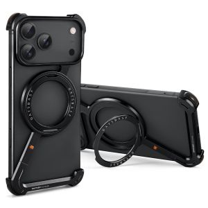 OATSBASF Z Case Metal Airbag Phone Case with Magnetic Stand for iPhone 17 Pro Max/17 Pro/17 Air