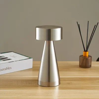 LED RECHAGEABLE PORTABLE CORDLESS TABLE LAMP WITH 3 LEVELS BRIGHTNESS TOUCH LAMP NIGHTSTAND LAMP BEDSIDE LAMP FOR INDOOR RESTAURANT BAR COFFEE HOUSE