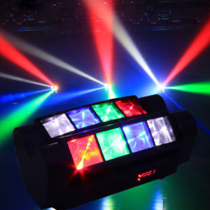 HANA Spider Moving Head Light LEDs Beam DJ Lights RGBW Sound Activated DMX512 Stage Lighting for Party Pub Disco Show Wedding Event