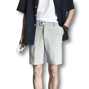 MNO.9 Short pants K55 กางเกงขาสั่นผช กางเกงขาสั้นชาย ลําลองสไตล์โอปป้า กางเกงสแลคขาสั้นผู้ชาย ทรงสม็อคหลัง กางขาสั้นชาย กางเกงขาสั้นผช