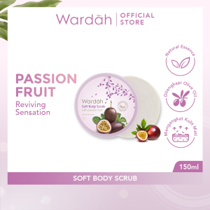 WARDAH Soft Body Scrub Indonesia / Scrub Tubuh 150ml 240ml / Olive Strawberry Passion Fruit / Gently Exfoliates / Smooth Energizing / Reviving Sensation / Natural Essence Mengangkat Sel Kulit Mati Melembabkan / Treatment Perawatan Badan / Skincare Series