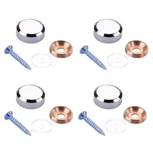 4Pcs Mirror Screws Decorative Caps Cover Glass Fastener Advertising Nails Caps Fasteners for Teas Table Glass Furniture