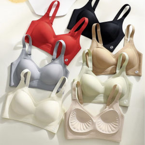 【SINGABRALETTE】M-3XL Plus Size Bra Women Thin Seamless Bras Fixed Cup Anti-Sagging Soft Support Gathering ​​Bra​​ Wireless Underwear無痕內衣