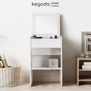 Bàn Trang Điểm Có Gương Gấp Gọn Bàn Phấn Gỗ Kèm Ghế Nhỏ Gọn Thông Minh Dáng Simple KEGODA KGD08