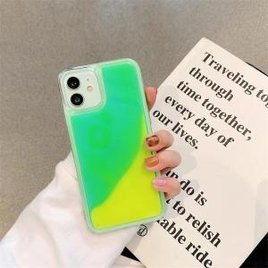 Yellow Purple Luminous Quicksand Case for iPhone 14 15 16 17 Pro Max Phone Covers Night Bright Liquid Funda Arena Movediza Shell