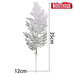 10PCS Artificial Pine Branch Fake Plant Snowflake Pine Leaves Decorations Xmas Tree Wreath Party Table Ornaments Gift Box Bouquet Decor