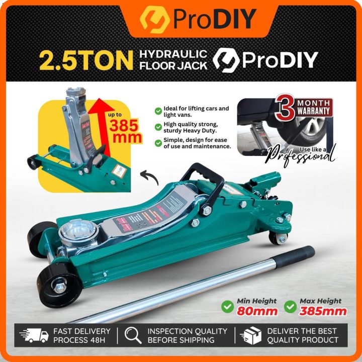 PRODIY Hydraulic Floor Jack 2.5T Heavy Duty 80mm 385mm High car jack