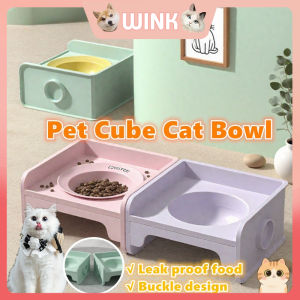 Square Pet Ceramic Bowl Neck Guard Bowl Stand and Cat Food Bowl Can Be Assembled and Is Easy To Clean Food Bowl
