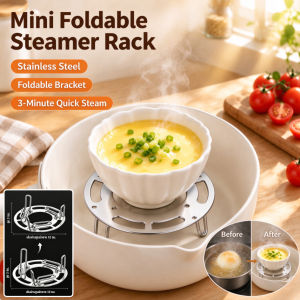 Stainless Steel Foldable Mini Steamer Rack Food Grade High Leg Steaming Rack for Buns Vegetables