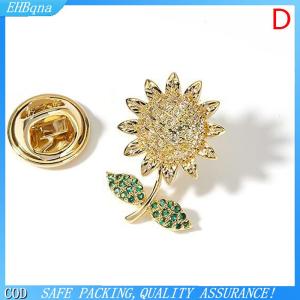 【Miễn ship không giới hạn】 Bowknot hướng dương Rhinestone Pha Lê Trâm cưới ăn mặc bó hoa phụ kiện Corsage tiệc trang sức quà tặng