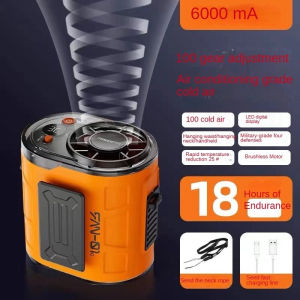 ✅ 100% Original Jcam Portable Wearable Waist Fan 100 Speed Adjustable & 6000mAh Power Bank Rechargeable Fan