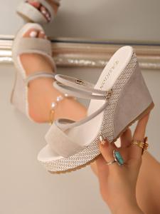 [Free Shipping] [Elegant][Platform Heels] Black Suede Elegant WomenS Platform Heels Ankle Strap Breathable Suede Four