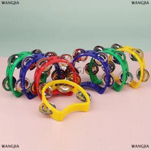 [COD] WANGJIA แทมบูรีนพลาสติก1ชิ้นสำหรับผู้ใหญ่เครื่องดนตรีมือกลองแทมบูรีน4อัน