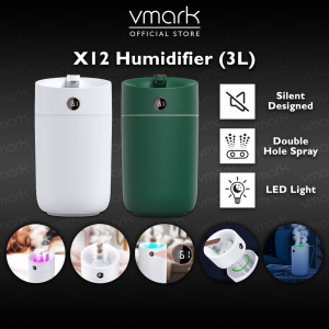 VMARK Heavy Fog Double Nozzle 3000ml Air Humidifier With Essential Oil Air Purifier Aroma Diffuser Mist Spray Pewangi Aromatherapy加濕器