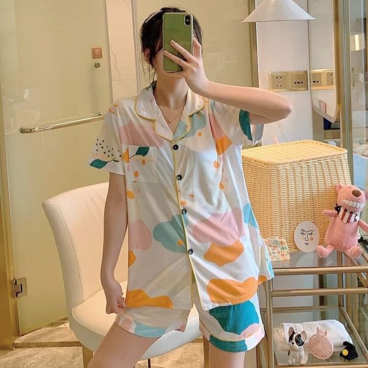 Korean Cotton Sleepwear Short Set For Women Nightwear | Lazada PH