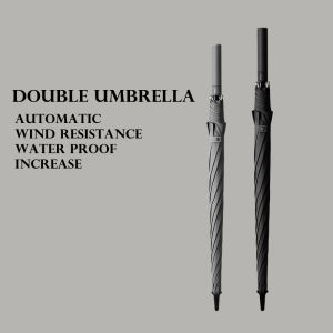 Golf (long pole) umbrella windproof and quick-drying automatic opening large (large) suitable for men and women long handle umbrella straight handle mens double three-person wind-resistant oversized umbrella