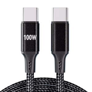 100W Fast Charging USB C Cable Type C To Type C 1M Nylon Braided Durability Cord For Power Adapters And Devices