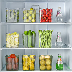 Transparent Multipurpose PET PlasticFridge Organizer Bin Refrigerator Side Door Storage Shelf Basket