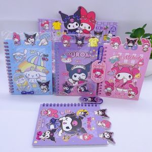 Sanrio Stickers Notebook Kawaii Mymelody Cinnamorroll Student Cartoon Sticker Coil Book Cute Childrens Stationery Gift