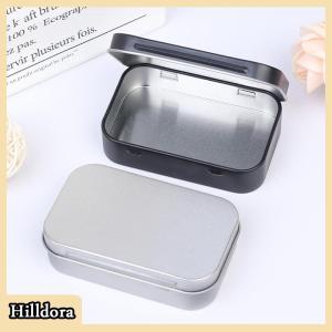 [Hilldora] ชุดอุปกรณ์เอาชีวิตรอดกล่องดีบุกขนาดเล็กแบบฝาพับโลหะเปล่ากล่องเก็บของกล่องจัดระเบียบสำหรับกุญแจเหรียญลูกกวาด