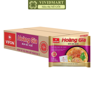 [THÙNG 18 GÓI] - VIFON - Bún Hoàng Gia hương vị Bún Bò Huế (có thịt thật) (120g/gói) - Bún Bò Huế ăn liền Bún Bò Huế Hoàng Gia