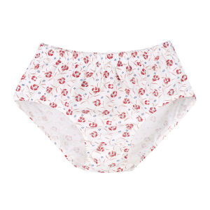 100%Cotton Women Panties Lady Plus Size Loose Underwear Printed High Waist Briefs Breathable Soft Female Underpants Lingerie