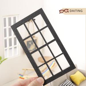 DAITING 1 12 Dollhouse mô phỏng gỗ khung cửa sổ mô hình Dollhouse đồ nội thất trang trí búp bê nhà Micro cảnh phụ kiện