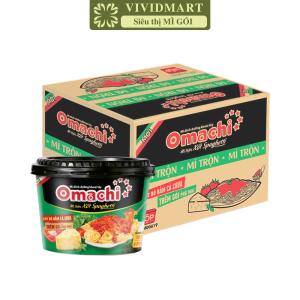 [THÙNG 12 TÔ] - MASAN - Omachi tô trộn 3 vị: Xốt tôm phô mai trứng muối Xốt Spaghetti Thịt xiên nướng (95-105g/tô) - Mì tô trộn Omachi