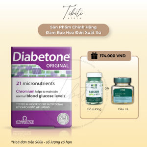 Vitamin hỗ trợ sức khỏe cho người tiểu đường Vitabiotics Diabetone Original hộp 30 viên