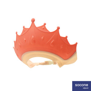 Socone Infant Adjustable Kids Shower Shampoo Cap Crown Shape Wash Hair Shield Hat for Baby Ear Protection Safe