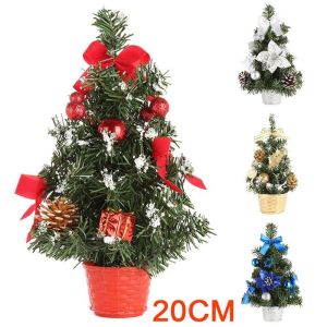 20cm Mini Christmas Tree Artificial Christmas Small Model Tree Tabletop Xmas Decoration Ornaments Party DIY Home Festival Christmas Decorations