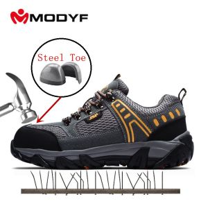 Safety shoes camouflage steel toe anti-smashing anti-puncture Non-slip Breathe freely Work shoes suitable for site climbing