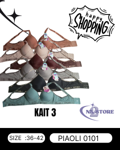 BH Piaoli Karet Sport | BRA Wanita Kait 3 | Tanpa Kawat | Sport Bra | Busa Penyangga | Best Seller