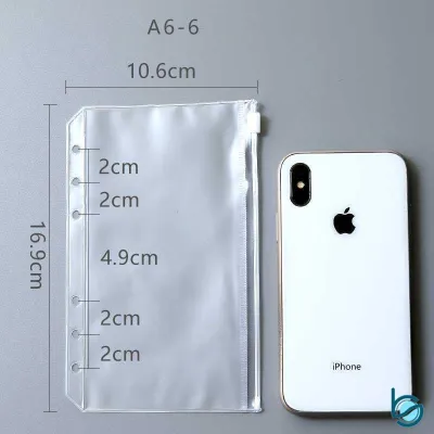 Zipper Binder A6/A7/A5/B5 6-hole Transparent Hand Book Bags /Japanese Hand account Book Loose-leaf Storage Bag Zipper bag Accessories - Best Stationary