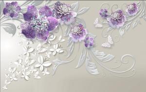 Tranh dán tường hoa sen trang trí nhà đẹp 80CM*80CM