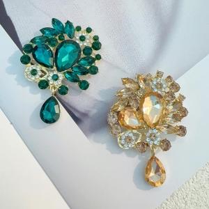 Hmeme เข็มกลัดแฟชั่นคริสตัลแวววาวหยดน้ำสำหรับเสื้อผ้าผู้หญิงเสื้อโค้ทเครื่องประดับของขวัญ