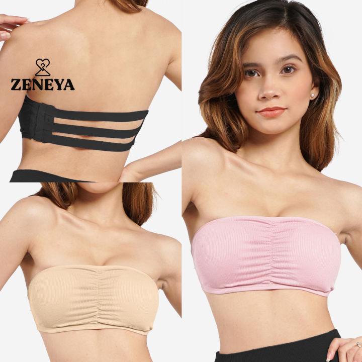 Zeneya Backless Strapless Tube Bra For Women Set push up bandeau