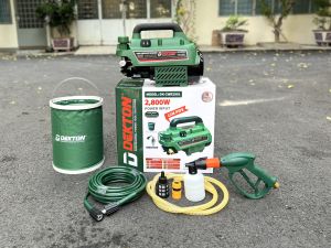 Máy xịt rửa xe Dekton 2800W/DK-CWR2801/Có chỉnh áp/Tích hợp chống rò điện/Áp lực 50-150BAR/12L/Min