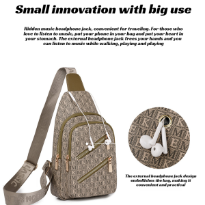 Multiple Shoulder Straps Chest Bag Handbag Printed Design Gentle Large Capacity Fanny Pack Safe And Practical Waterproof Shoulder Travel Backpack Fashion Exterior Pocket