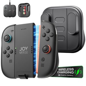 JSAUX Charging Grip for Switch 2 JoyCon 1200mAh Built-in Battery Controller Charger Handle Joy Con