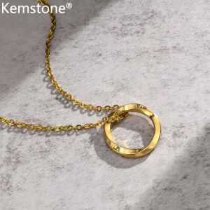 Kemstone Stainless Steel Mobius Viking Round Pendant Necklace Black Silver Gold Plated for Mens Jewelry