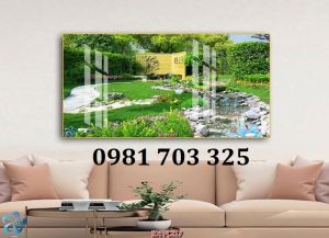 Tranh gạch trang trí phòng khách