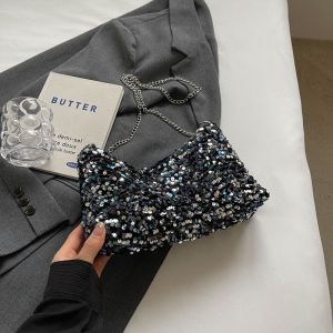 Túi nhỏ đính sequin dành cho nữ 2024 Mùa xuân ins Túi hành lý túi bánh bao túi nữ phong cách cao cấp đa năng mùa hè dành cho nữ.