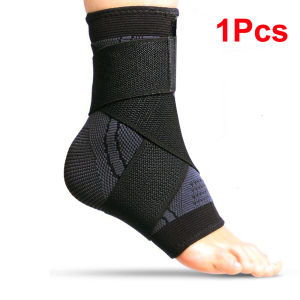 1Pcs Ankle Brace Compression Sleeve with Adjustable Straps Arch Support & Foot Stabilizer Elastic Wrap for Plantar Fasciitis Achilles Tendonitis Recovery Sports Bandage Sock Men Women