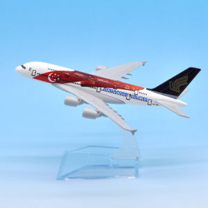LEO 16cm 1:400 Singapore Bunting Airbus A380 aircraft model diecast alloy Airplane model 16cm childrens toys collection kids toy gift