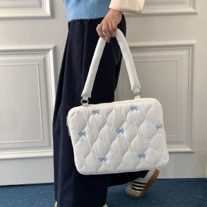 SWIFTTIDE 13-15.6inch Laptop Shoulder Bag Large Capacity Bowknot Tablet Sleeve Case Universal Multifunctional Laptop Handbag