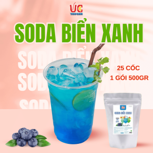 Soda Biển Xanh (1 gói 500gr) Soda UC Nước Uống Giải Khát Có Sẵn Gas Không Cần Siro và Nước Có Gas Đủ Vị Thơm Ngon Dễ Pha