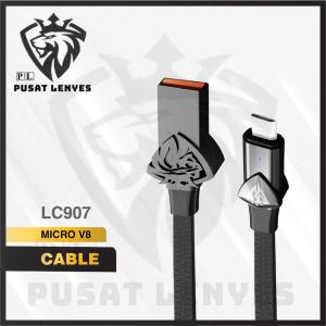 LC907 - Kabel Data LENYES LC-907 LION KING Breathing Light Cable QC 3.0 Premium Edition - anti putus Anti kusut fast charging Original (Besi)