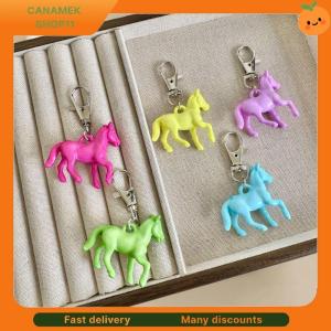 ❣️❣️❣️ Kawaii Colorful 3D Horse Keychain Cute Animal Resin Horse Key Ring Charm Hangings Backpack Purse Pendant Decoration Keys Gift