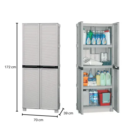 ARTPLAST Linea Concert Tall Utility Multipurpose Base Plastic Water-resistant Balcony Storage Cabinet By Thehomeshoppe SG